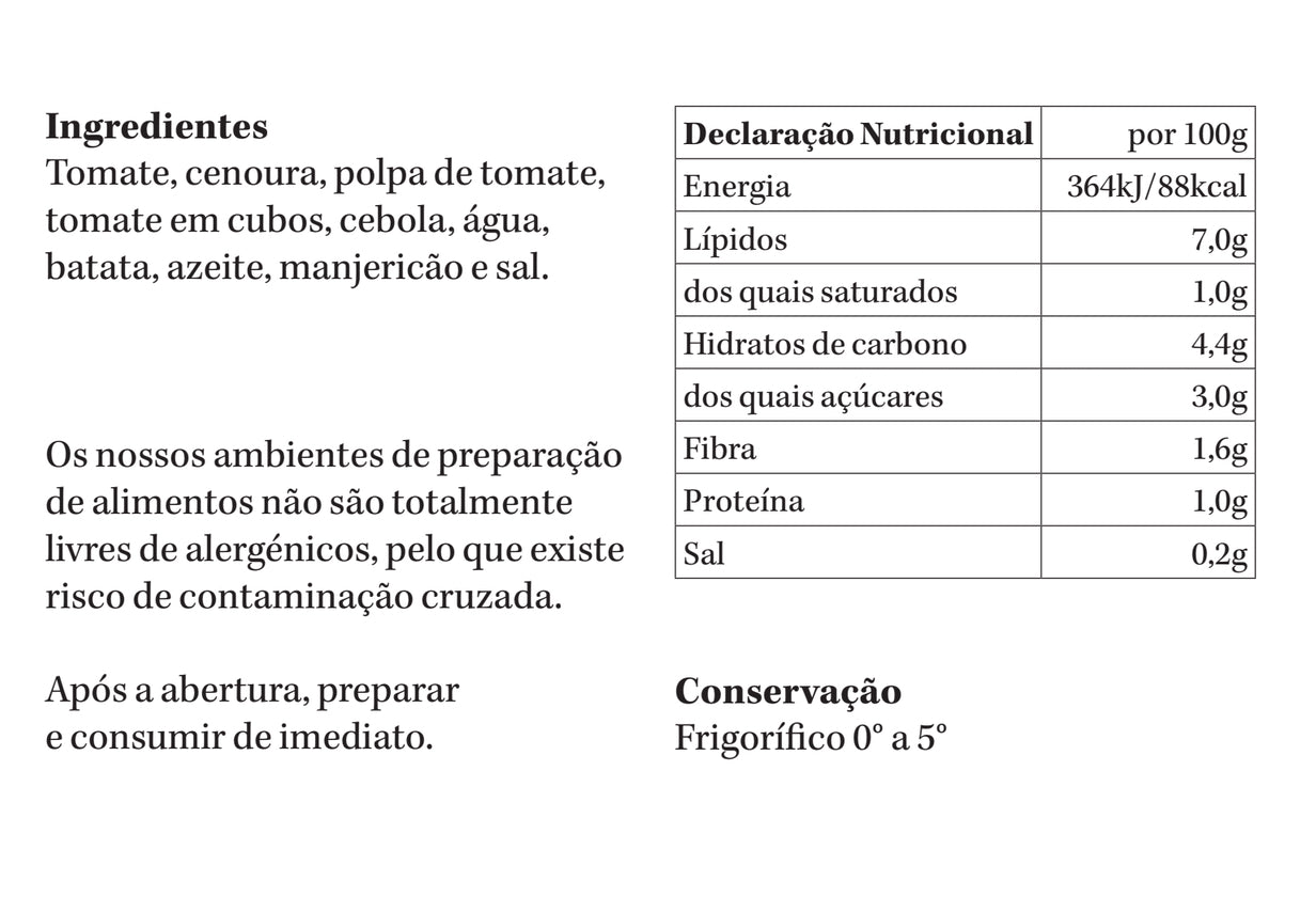 (vegan) Creme de Tomate | refrigerado | 1-2 pax