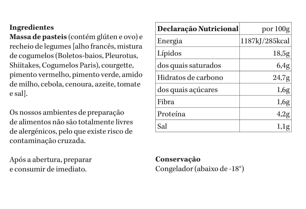 Pastel (escolha recheio) | congelado | 500g | 5 un
