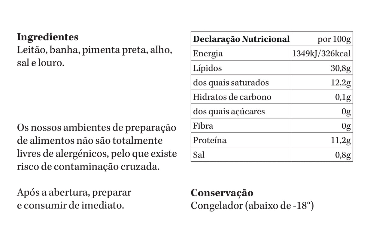Tranche de Leitão | congelado | 160g | 1 pax