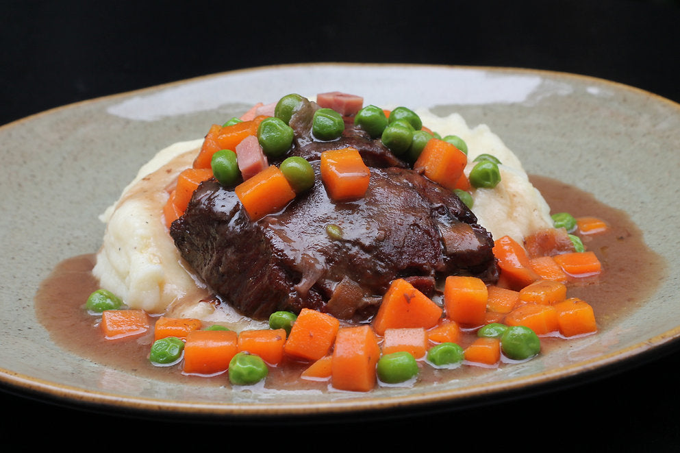 Veal with Purée and Vegetables