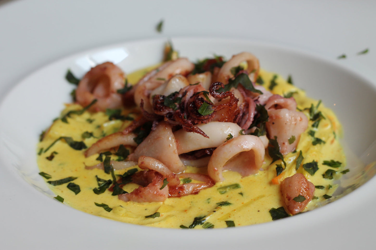 Grilled Squid with Mild Vegetables Curry