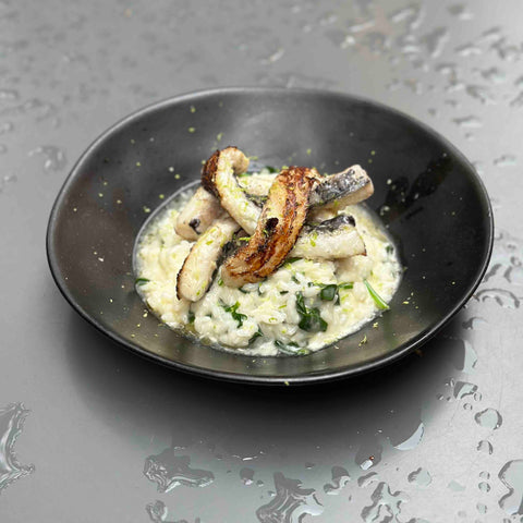 Peixe Espada Grelhado com Risotto de Espinafre