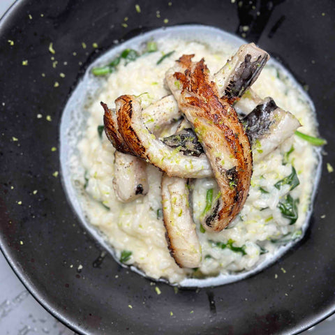 Peixe Espada Grelhado com Risotto de Espinafre