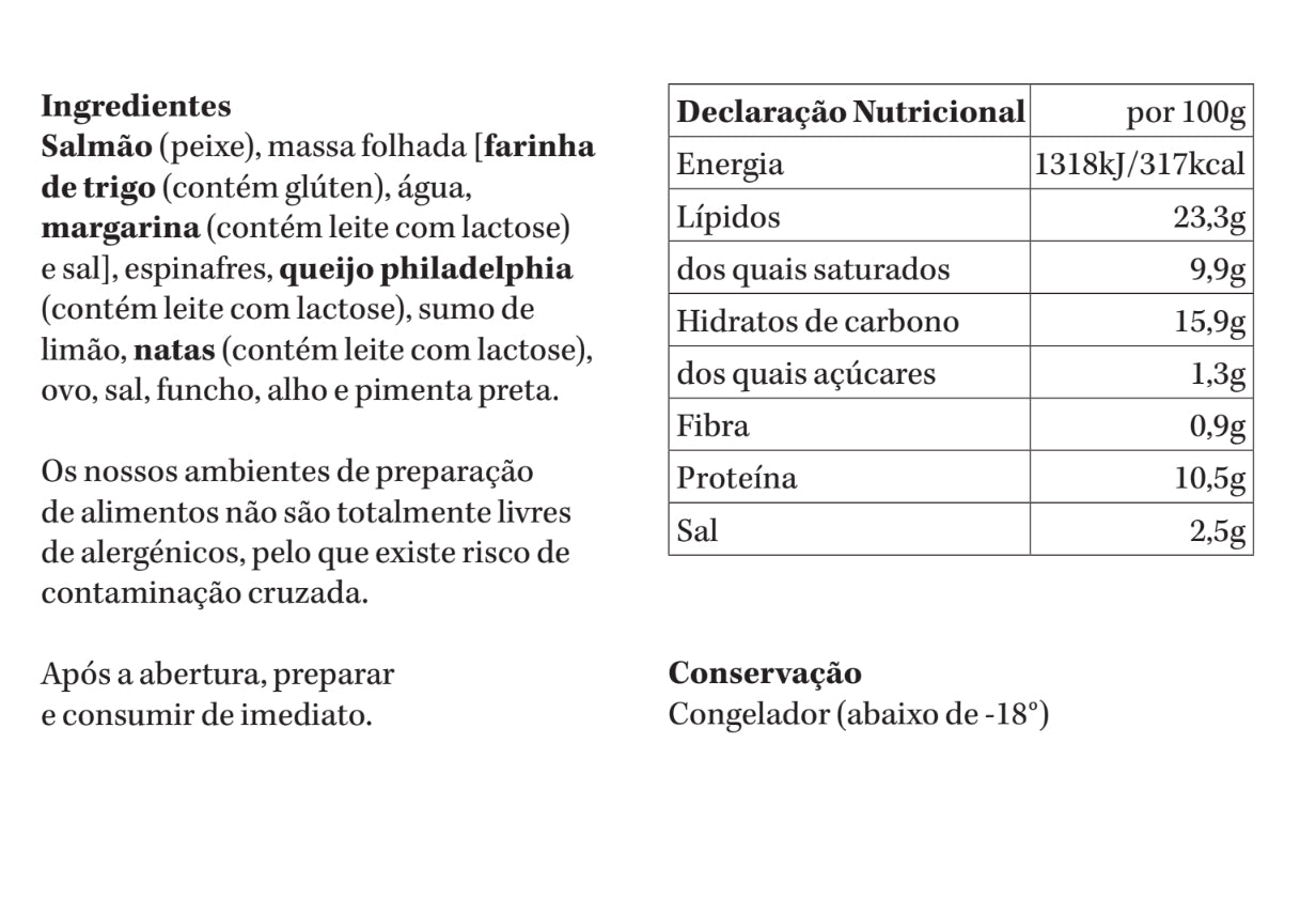 Salmão Crosta Folhada | congelado | 350g | 1 pax